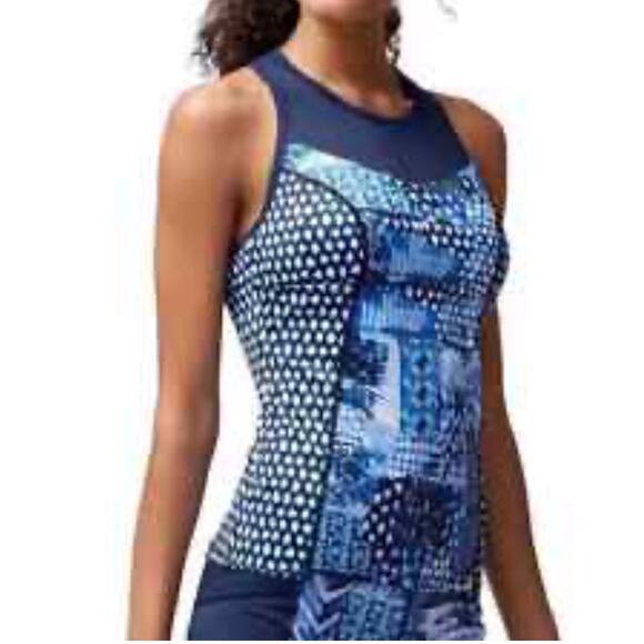 Tommy Bahama Active Patchwork Tankini top tummy control UV protection Size Sp - Picture 3 of 6